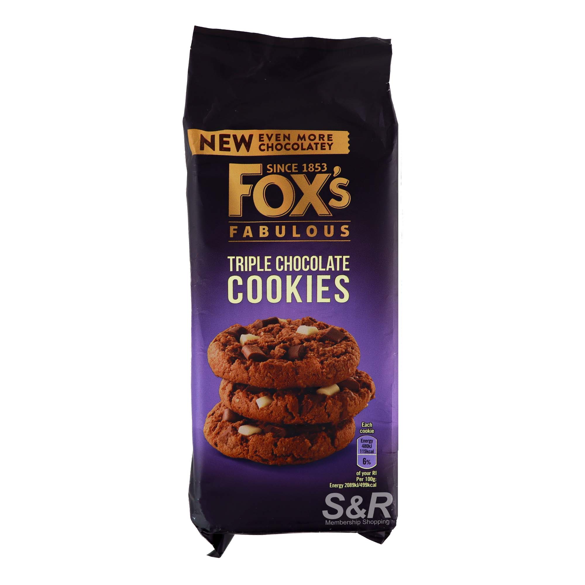 Fox's Fabulous Triple Chocolate Cookies 180g Fox's Fabulous Triple Chocolate Cookies 180g